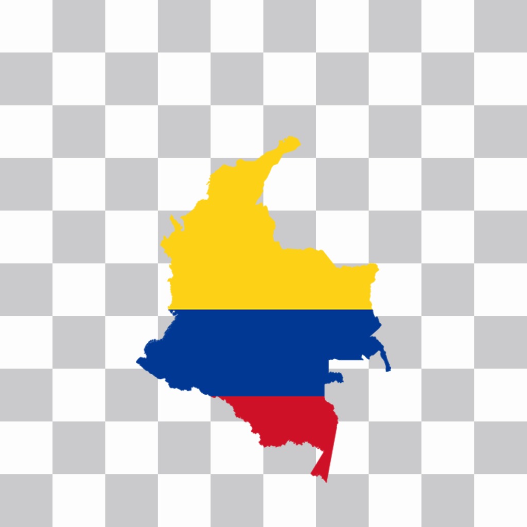 Map of Colombia with the flag to paste on your photos for free ..
