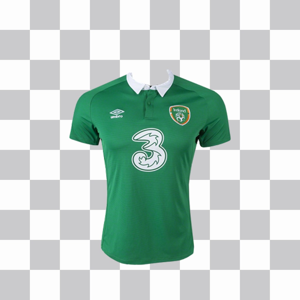 Paste the football jersey of Ireland in your photos as online sticker ..