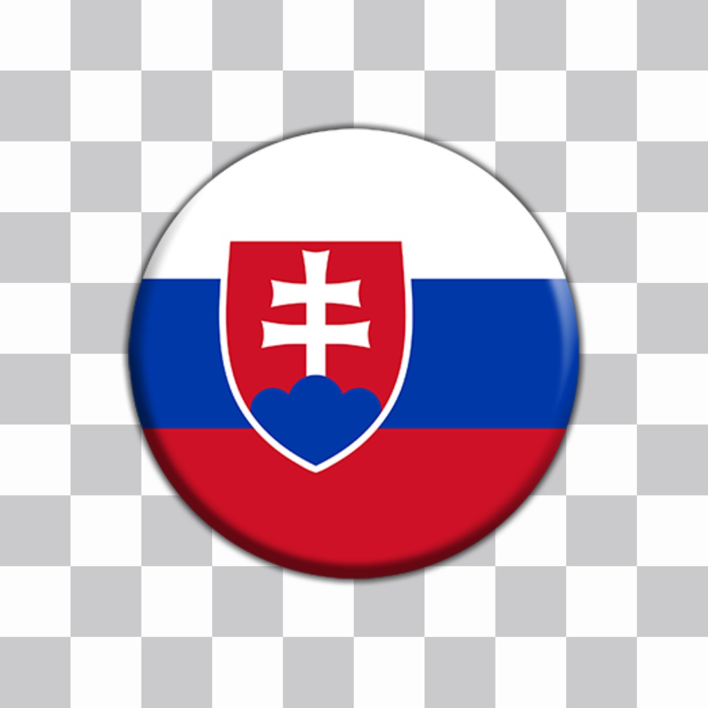 Sticker of a button with the flag of Slovakia to paste in your photos 