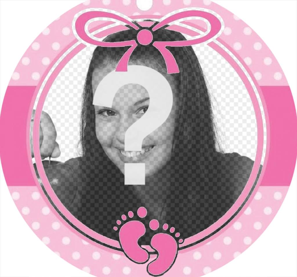 Circular pink frame to decorate a picture of a baby girl ..