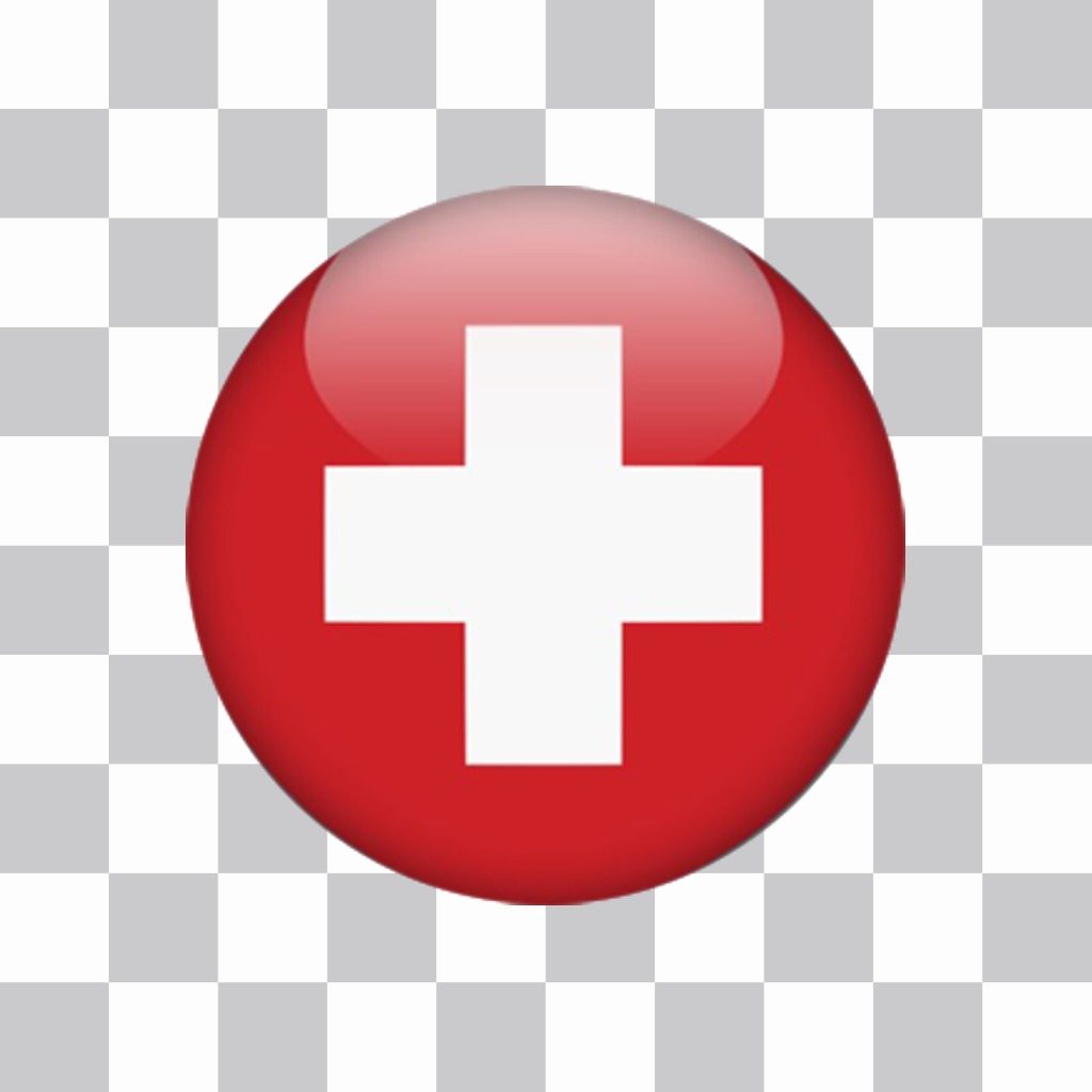 Flag of Switzerland in a circular shape to paste as a sticker on the photos ..