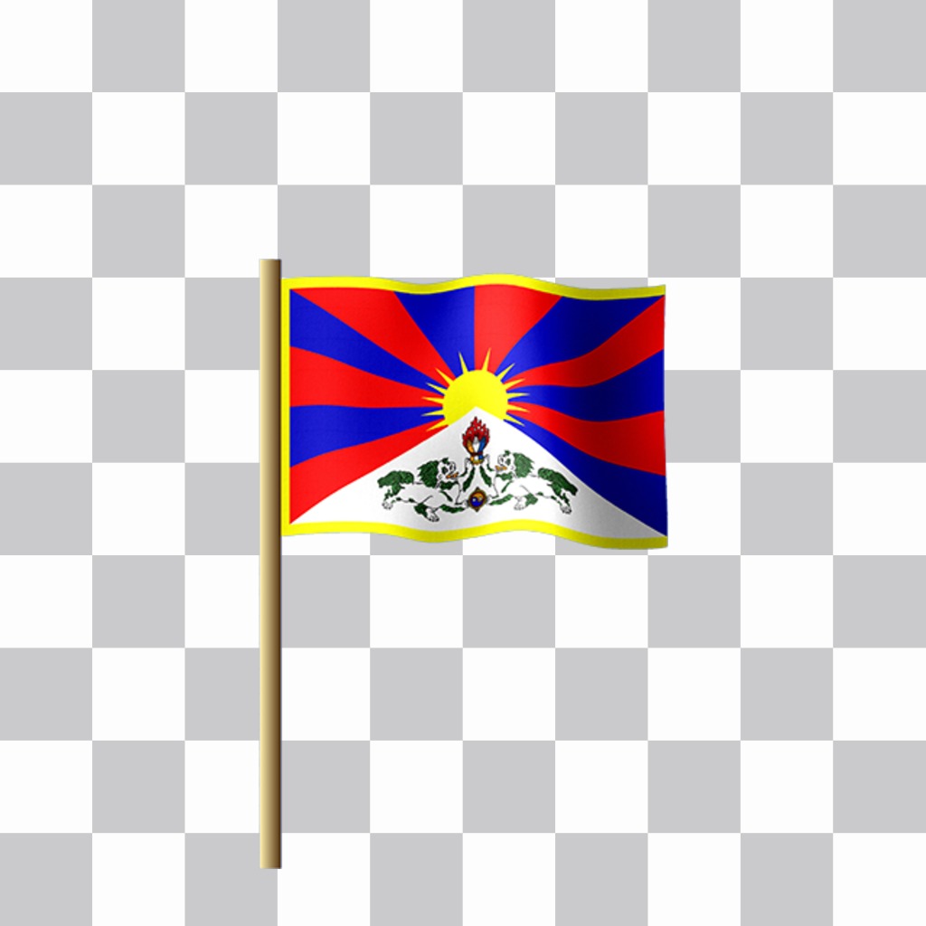 Tibetan flag on the pole that you can paste in your photos as sticker