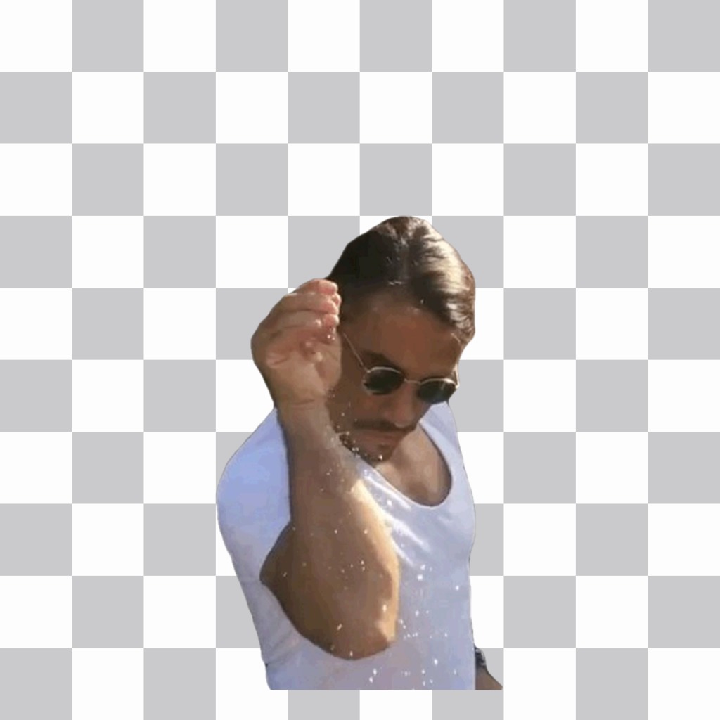 Add the meme Salt bae, the famous chef Nusret Gökçe on your photo. ..