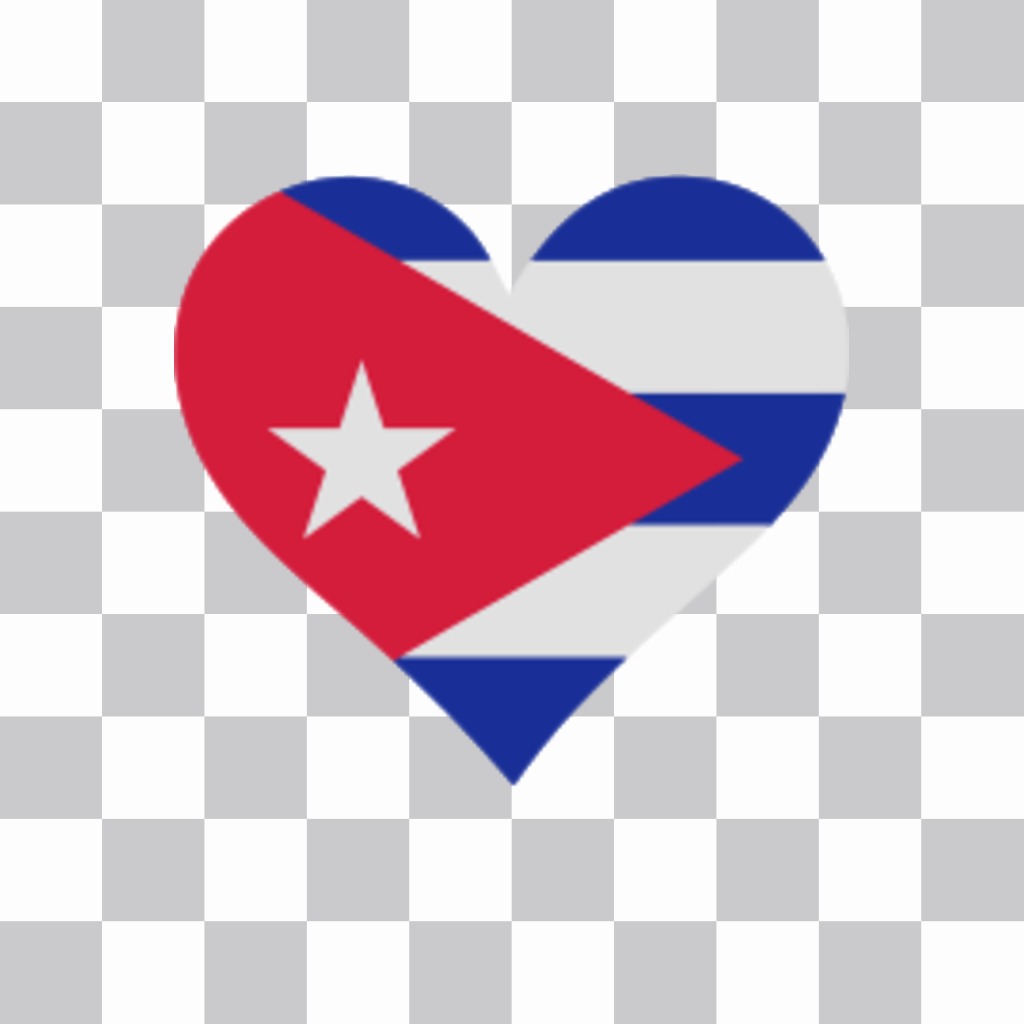 Cuba flag heart shape to put on your