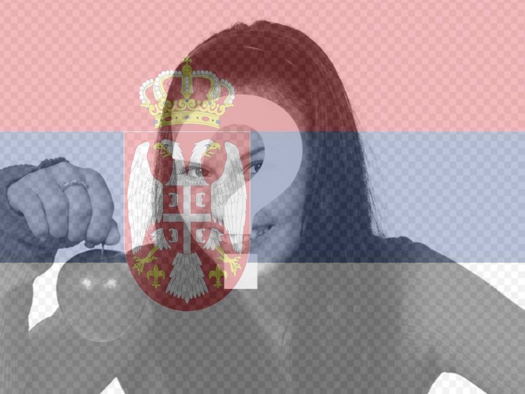 Photo collage to put the flag of Serbia along with the photo you..